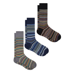 Paul Smith Signature Stripe Pique Socks 3 Pack Multicolour - Parasol Store