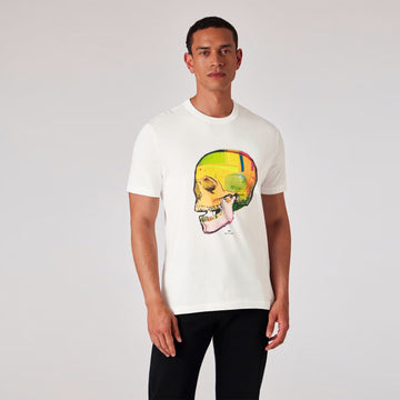 Paul Smith Skull Sketch Print T-Shirt White - Parasol Store