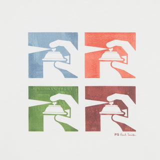 Paul Smith Slim-Fit White 'Spray Cans' Print T-Shirt White - Parasol Store