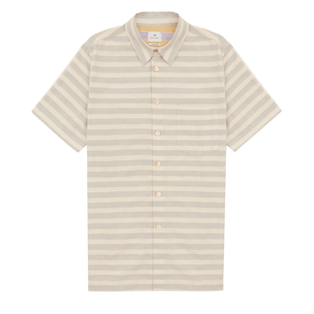 Paul Smith Stripe Cotton-Linen Shirt Light Blue - Parasol Store