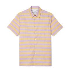 Paul Smith Stripe Cotton-Linen Shirt Purple and Yellow - Parasol Store