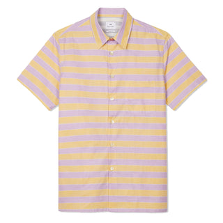 Paul Smith Stripe Cotton-Linen Shirt Purple and Yellow - Parasol Store
