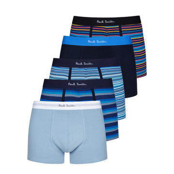 Paul Smith Stripe and Plain Mixed Boxer Briefs 5 Pack Multicolour