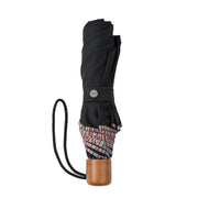 Paul Smith Telescopic Umbrella With Signature Stripe Trims Black - Parasol Store