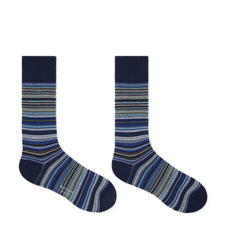 Paul Smith Tonal Stripe Cotton-Blend Pique Socks Navy