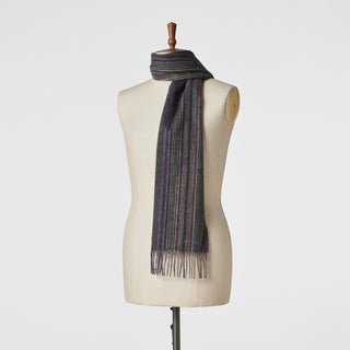 Paul Smith Tonal Stripe Lambswool Scarf Grey