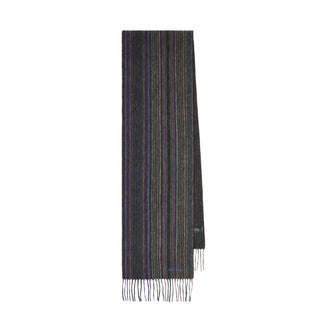 Paul Smith Tonal Stripe Lambswool Scarf Grey