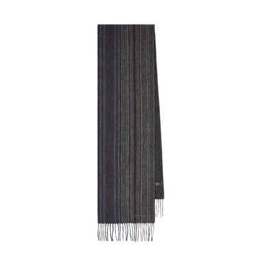 Paul Smith Tonal Stripe Lambswool Scarf Grey