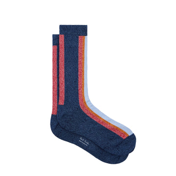 Paul Smith Vertical Stripe Socks Dark Blue - Parasol Store