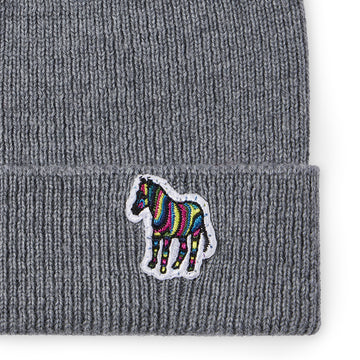 Paul Smith Zebra Beanie Hat Grey
