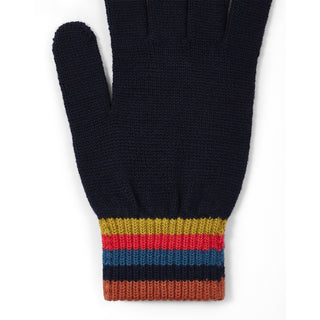 Paul Smith Merino Wool Artist Stripe Gloves Navy Blue