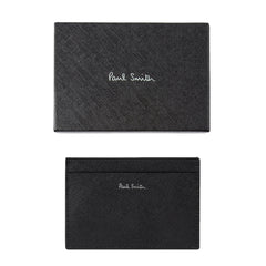 Paul Smith 'Mini Blur' Print Leather Card Holder Black - Parasol Store