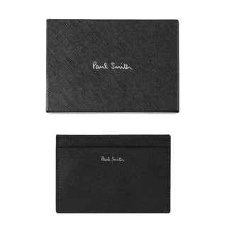 Paul Smith 'Mini Blur' Print Leather Card Holder Black - Parasol Store