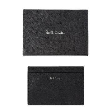 Paul Smith 'Mini Blur' Print Leather Card Holder Black - Parasol Store