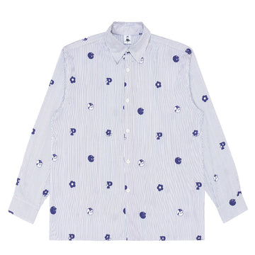Pawa Speed Sports Monogram Stripe Shirt White/Blue