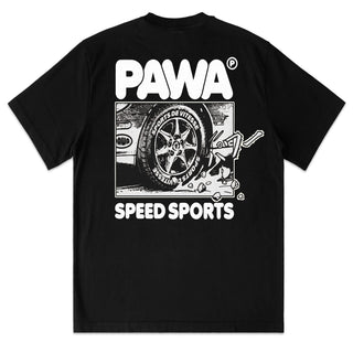 Pawa Sports Burnout T-Shirt Black - Parasol Store