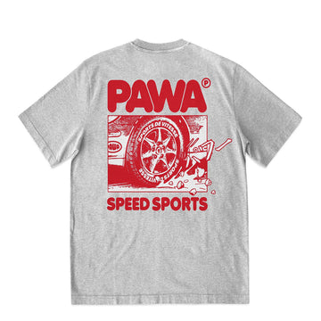 Pawa Sports Burnout T-Shirt Grey Marl