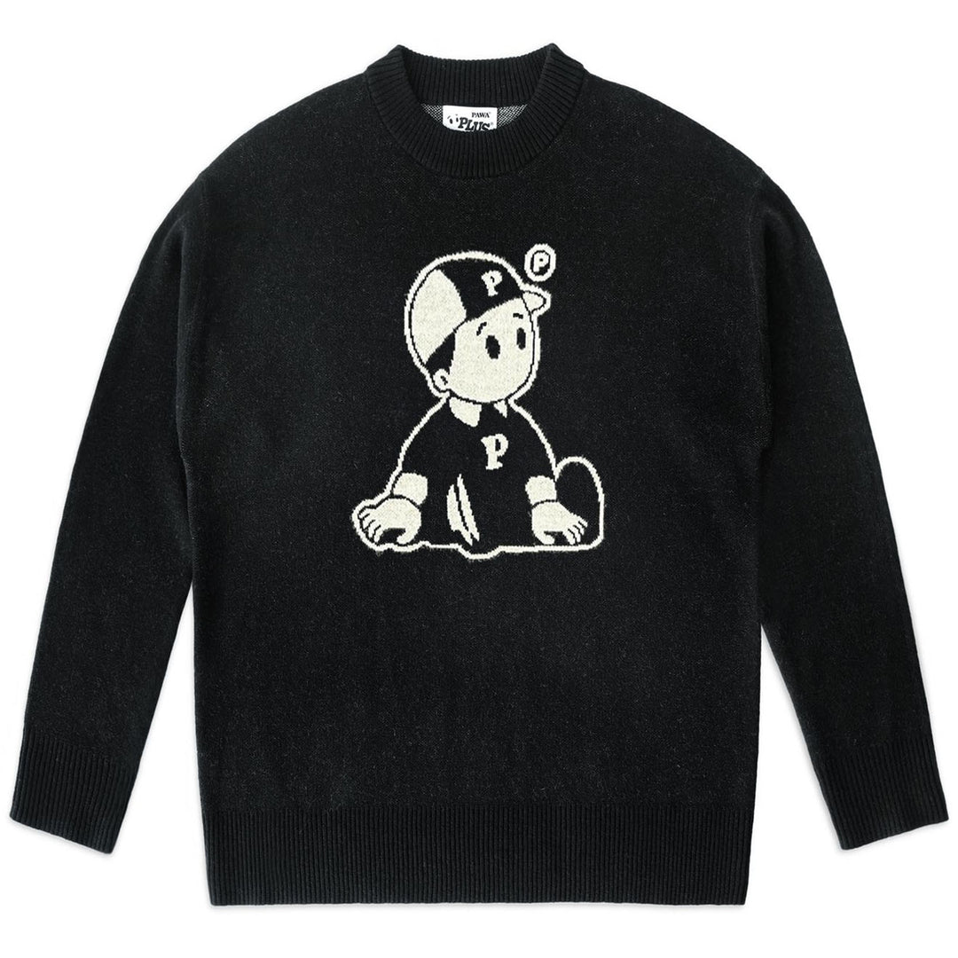 Pawa Sports OG Boy Knit Sweater Black - Parasol Store