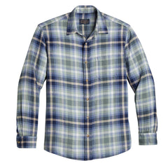 Pendleton Dawson LS Linen Shirt Light Green / Denim Plaid Pendleton