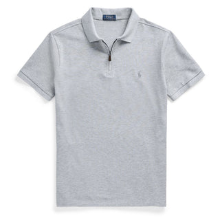 Polo Ralph Lauren Custom Slim Fit Zip Neck Polo Shirt Andover Heather - Parasol Store