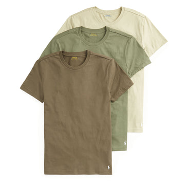 Polo Ralph Lauren 3-Pack S/S Crew Undershirt Light Olive / Classic Drab Olive / Defender Green