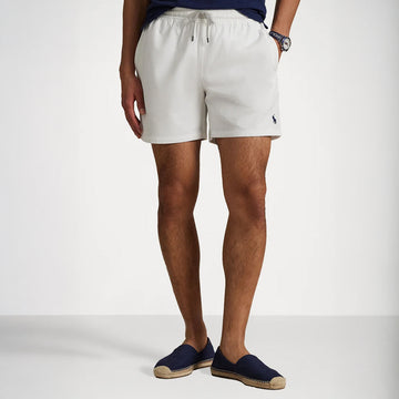 Polo Ralph Lauren 5.75-Inch Traveller Classic Swim Trunk White - Parasol Store