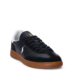 Polo Ralph Lauren Bedford Leather-Suede Trainer Black / White - Parasol Store