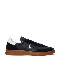Polo Ralph Lauren Bedford Leather-Suede Trainer Black / White - Parasol Store