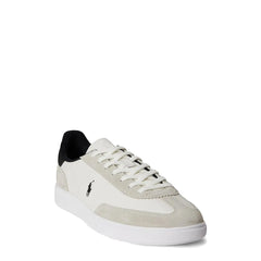 Polo Ralph Lauren Bedford Leather Suede Trainer Deckwash White / Black - Parasol Store