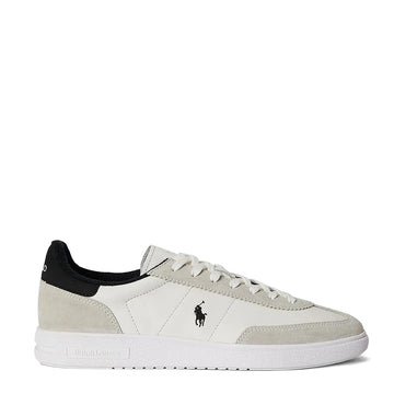 Polo Ralph Lauren Bedford Leather Suede Trainer Deckwash White / Black - Parasol Store