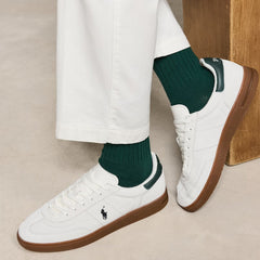 Polo Ralph Lauren Bedford Suede Trainer Bianco / College Green - Parasol Store