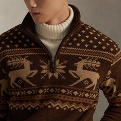 Polo Ralph Lauren Brushed Fleece Quarter-Zip Pullover Cascadia Fairisle - Parasol Store