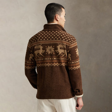 Polo Ralph Lauren Brushed Fleece Quarter-Zip Pullover Cascadia Fairisle