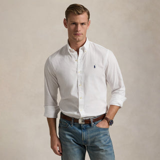 Polo Ralph Lauren Button Down Custom Fit Shirt White - Parasol Store