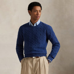 Polo Ralph Lauren Cable-Knit Cashmere Sweater Rustic Navy Heather - Parasol Store