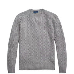 Polo Ralph Lauren Cable-Knit Cashmere Sweater Fawn Grey Heather - Parasol Store