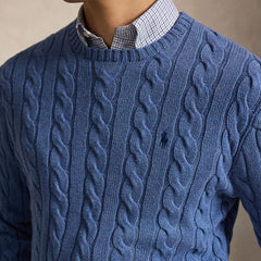 Polo Ralph Lauren Cable-Knit Cotton Jumper Blue Borage Heather