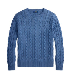Polo Ralph Lauren Cable-Knit Cotton Jumper Blue Borage Heather