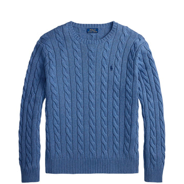 Polo Ralph Lauren Cable-Knit Cotton Jumper Blue Borage Heather