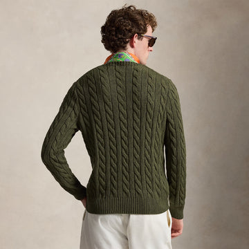 Polo Ralph Lauren Cable-Knit Cotton Jumper Garden Trail Heather