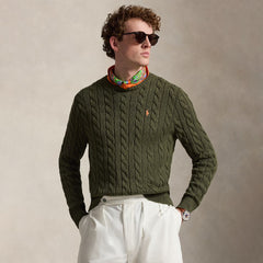 Polo Ralph Lauren Cable-Knit Cotton Jumper Garden Trail Heather