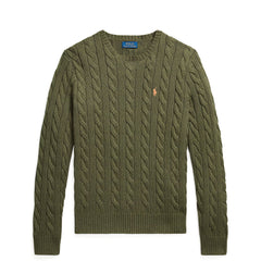 Polo Ralph Lauren Cable-Knit Cotton Jumper Garden Trail Heather