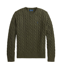 Polo Ralph Lauren Cable-Knit Cotton Jumper Olive Shrub Heather