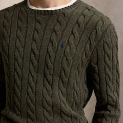 Polo Ralph Lauren Cable-Knit Cotton Jumper Olive Shrub Heather