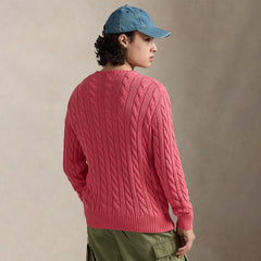 Polo Ralph Lauren Cable-Knit Cotton Jumper Pale Red