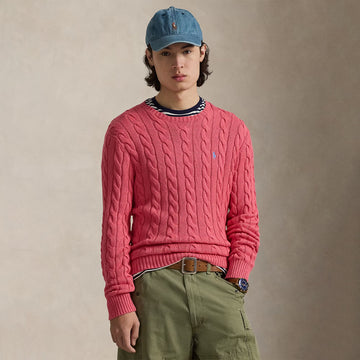 Polo Ralph Lauren Cable-Knit Cotton Jumper Pale Red