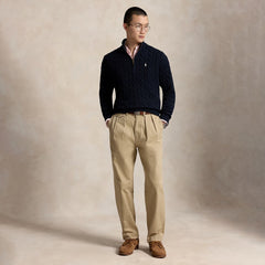 Polo Ralph Lauren Cable-Knit Cotton Quarter-Zip Jumper Hunter Navy