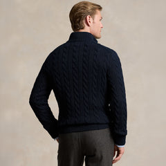 Polo Ralph Lauren Cable-Knit Cotton Quarter-Zip Jumper Hunter Navy