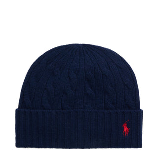 Polo Ralph Lauren Cable-Knit Merino Wool-Blend Beanie Newport Navy - Parasol Store