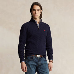 Polo Ralph Lauren Cable-Knit Wool-Cashmere Sweater Hunter Navy - Parasol Store